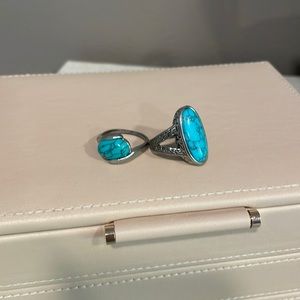 Two turquoise rings